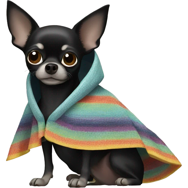 Black Chihuahua in a poncho  emoji