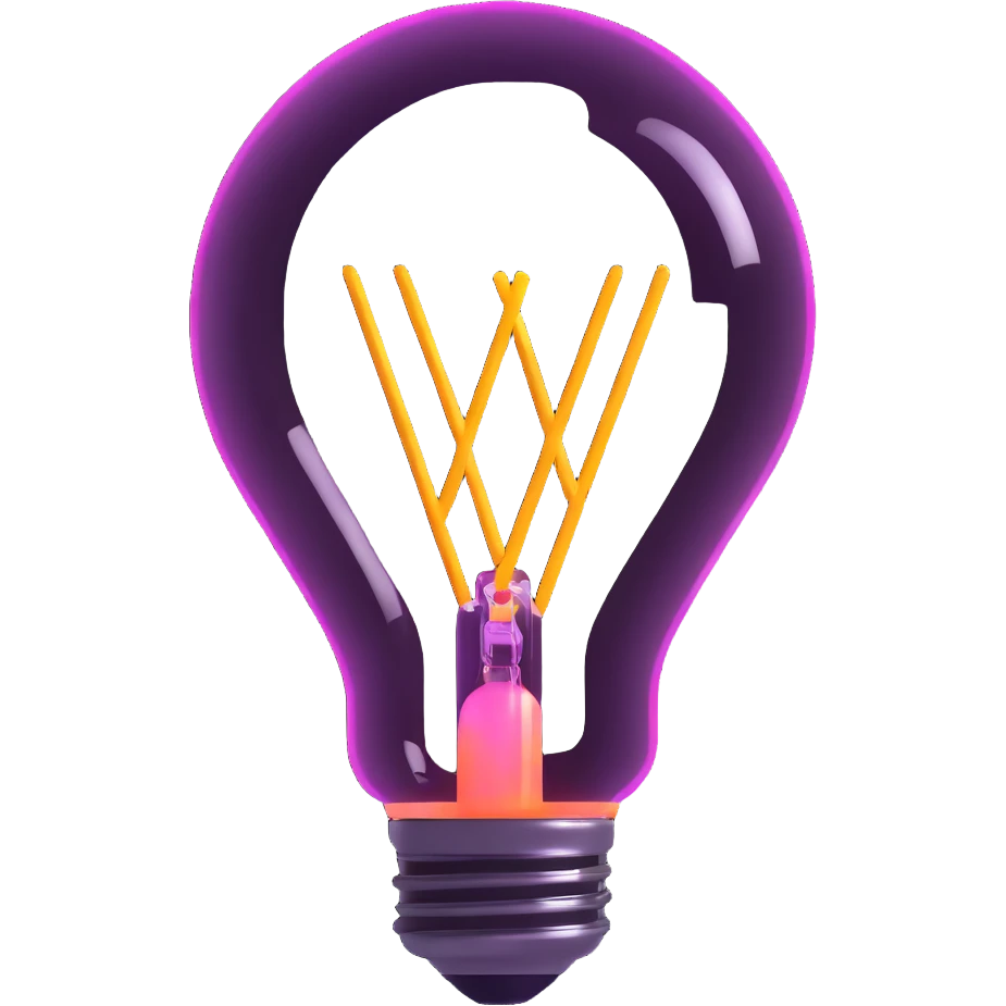 neon light bulb emoji