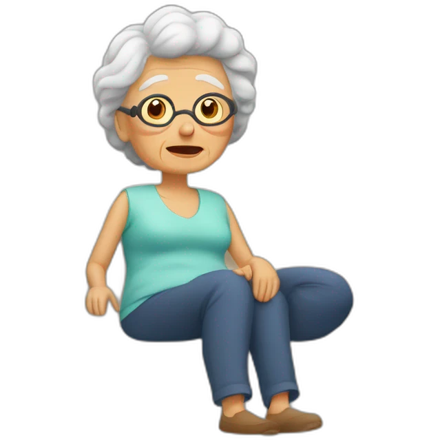 La abuela se durmió en el sofa emoji