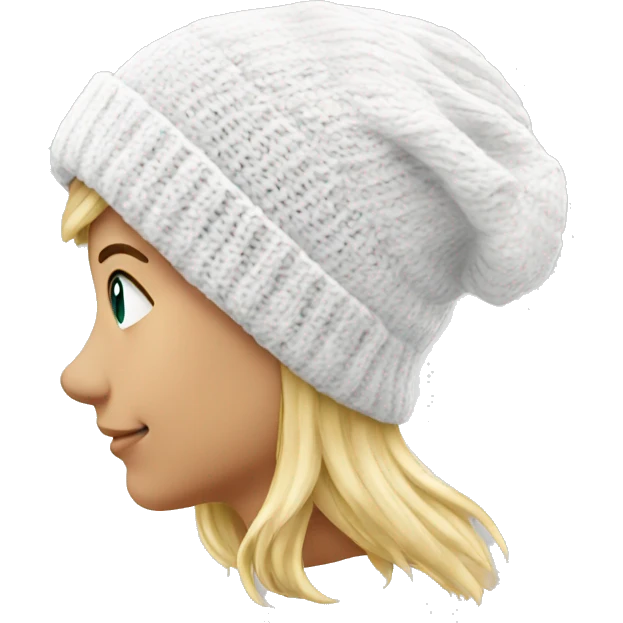 Knit white beanie emoji