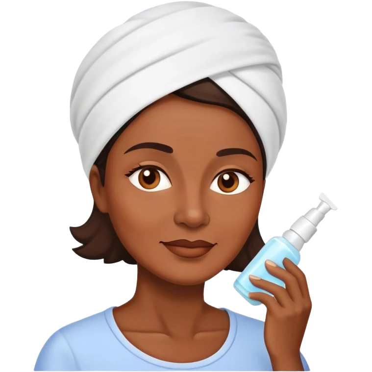 50 year old woman doing skincare emoji
