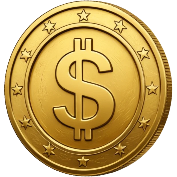 coin with dollar sign but design guidline in middle emoji