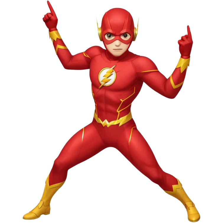 The Flash superhero with lightning bolt emoji