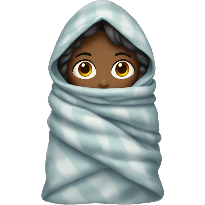 Girl wrapped in blanket emoji