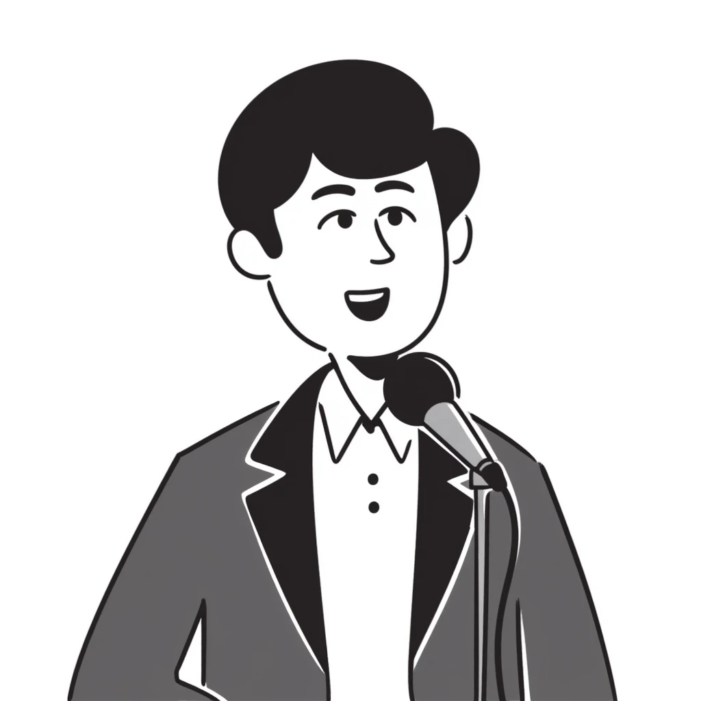 Man speaking into a microphone, presenter or singer emoji