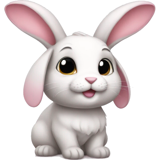 Cute rabbit with light pink how on head emoji