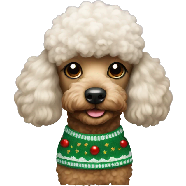 poodle with a christmas sweater on  emoji