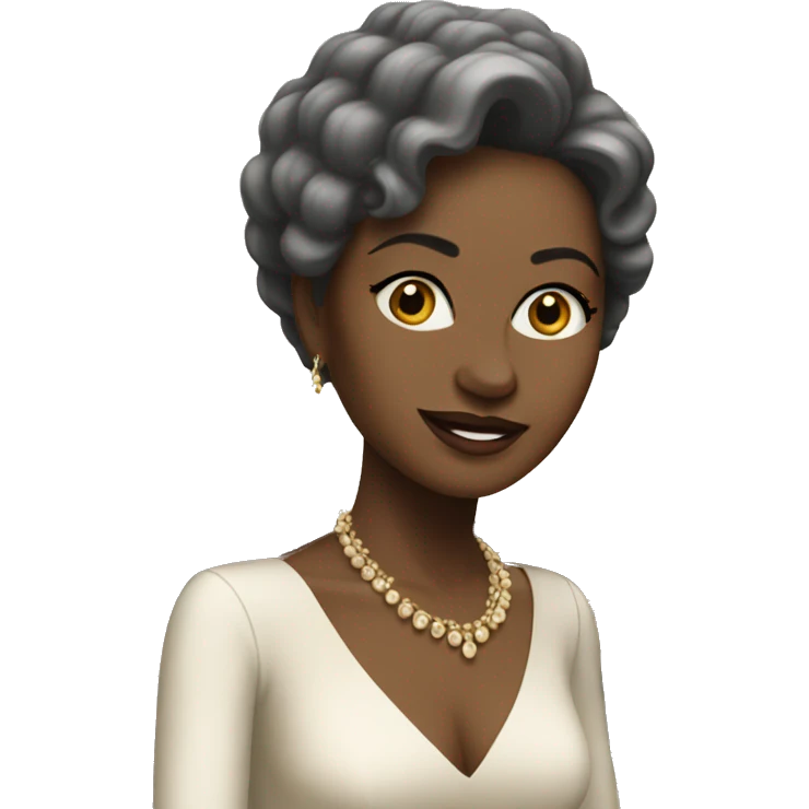 white lady in a classy dress playing a beige grand piano emoji