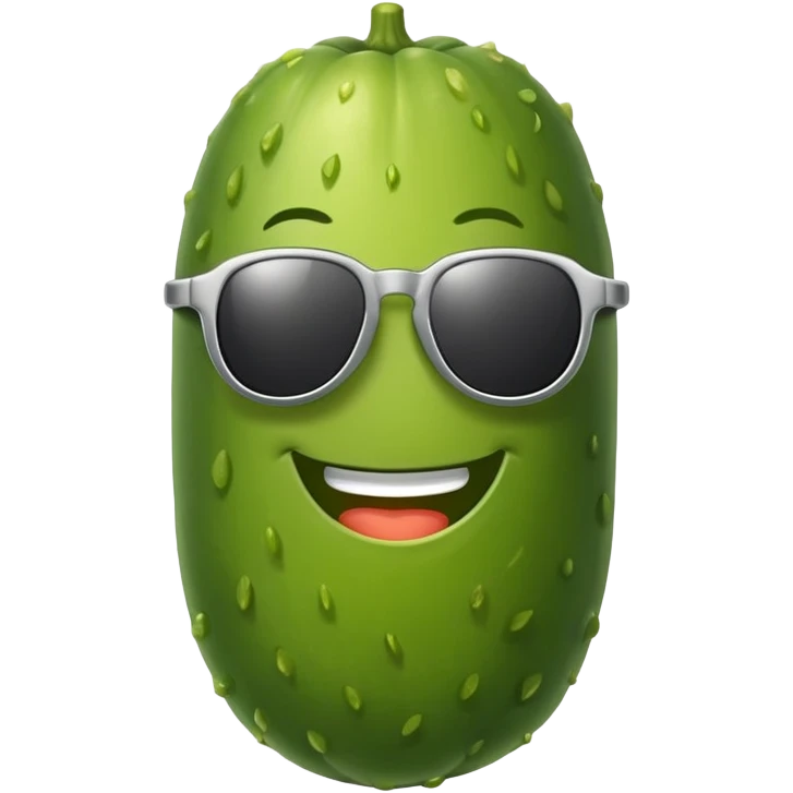 a pickle wearing sunglasses emoji