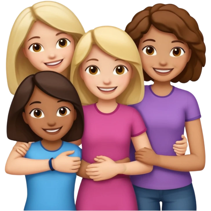 Girls with their arms around each other emoji