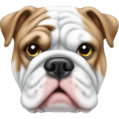 English bulldog whith Blue and White background  emoji