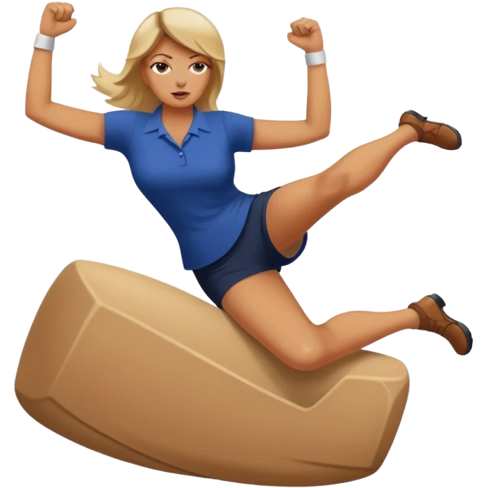 woman kicking donald trump between his legs emoji