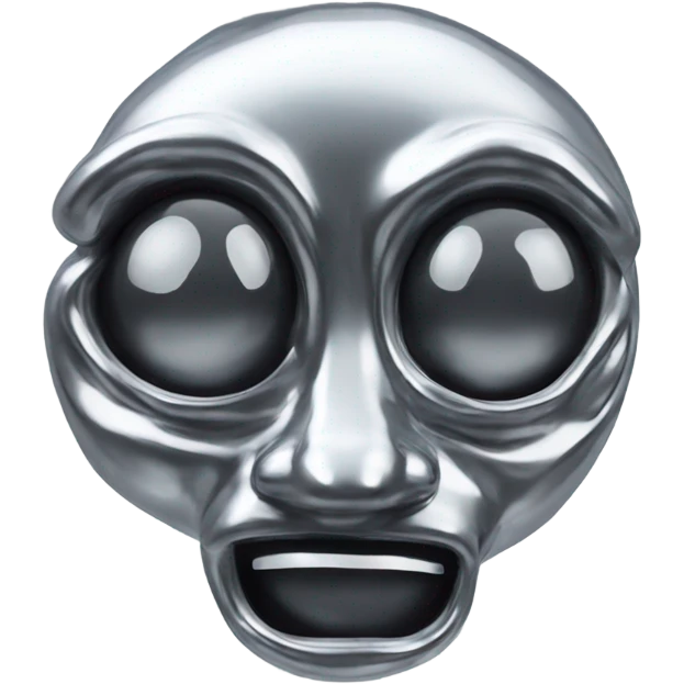 Abstract creature made of liquid chrome emoji