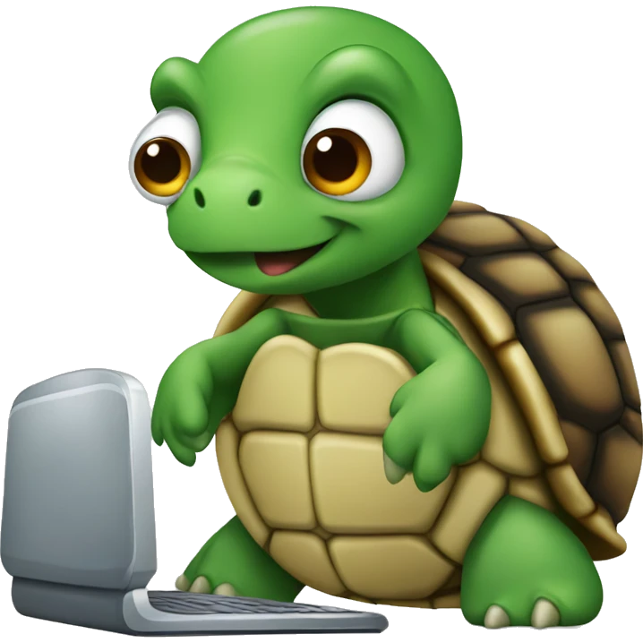 turtle using computer  emoji