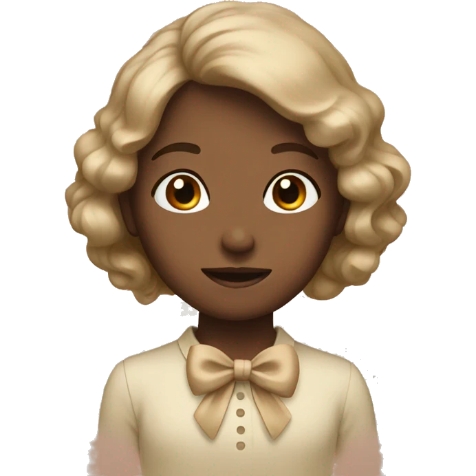 brown pastel with beige bow emoji