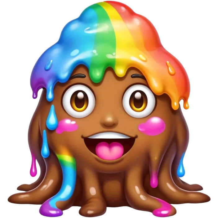 melted rainbow poop girl emoji monster emoji
