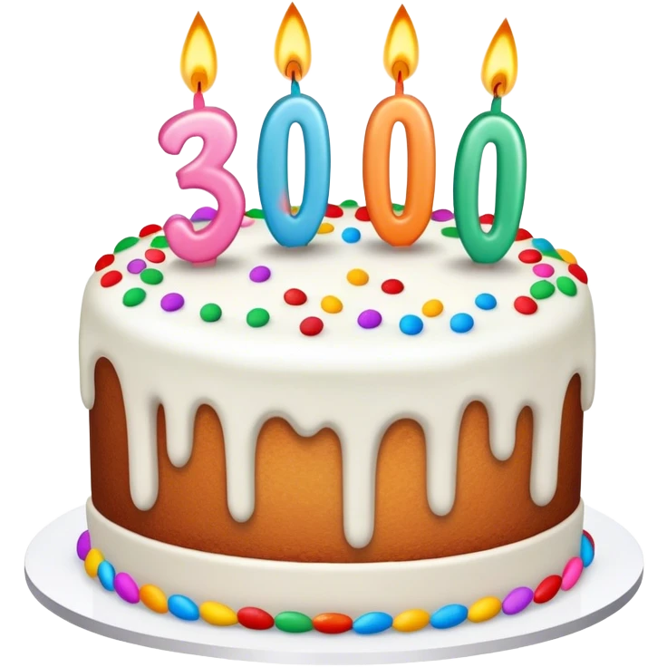Cake with candles that say 30  emoji
