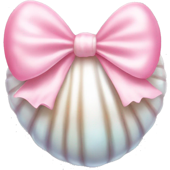 Pearl shell and light pink bow emoji