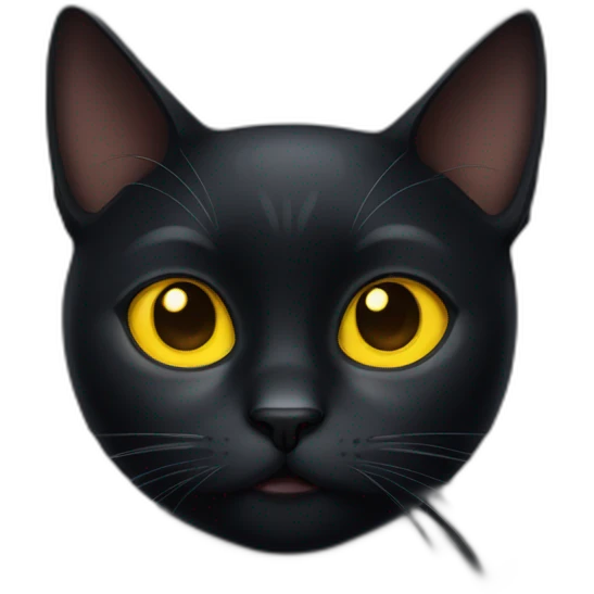 Black cat with yellow eyes looking judging and upset emoji