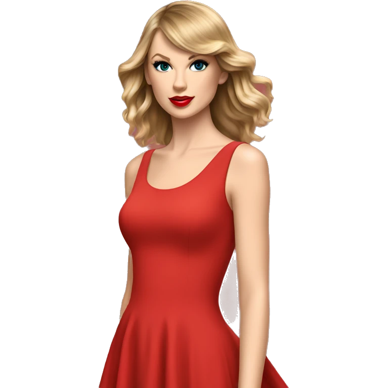 Taylor swift in red dress emoji