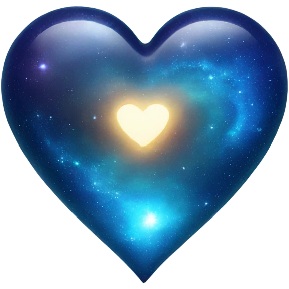 Shiny blue galaxy heart emoji