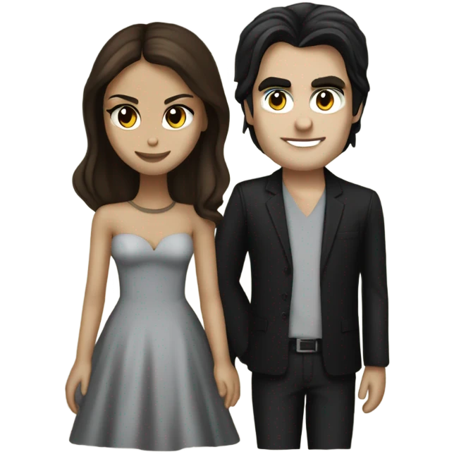 Damon Salvatore with Elena Gilbert emoji