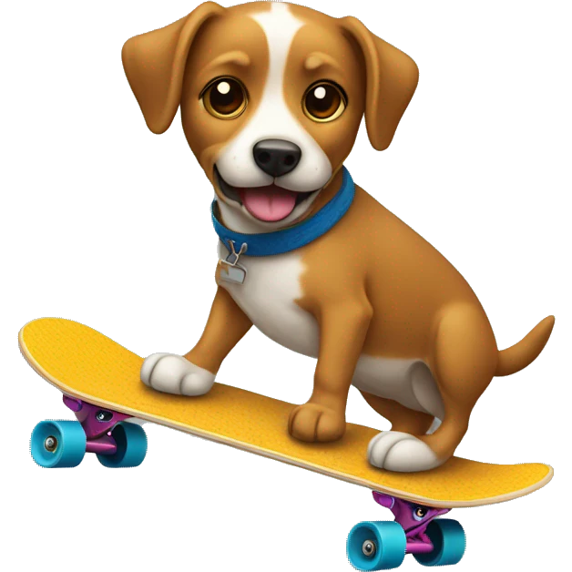 Dog riding skateboard emoji