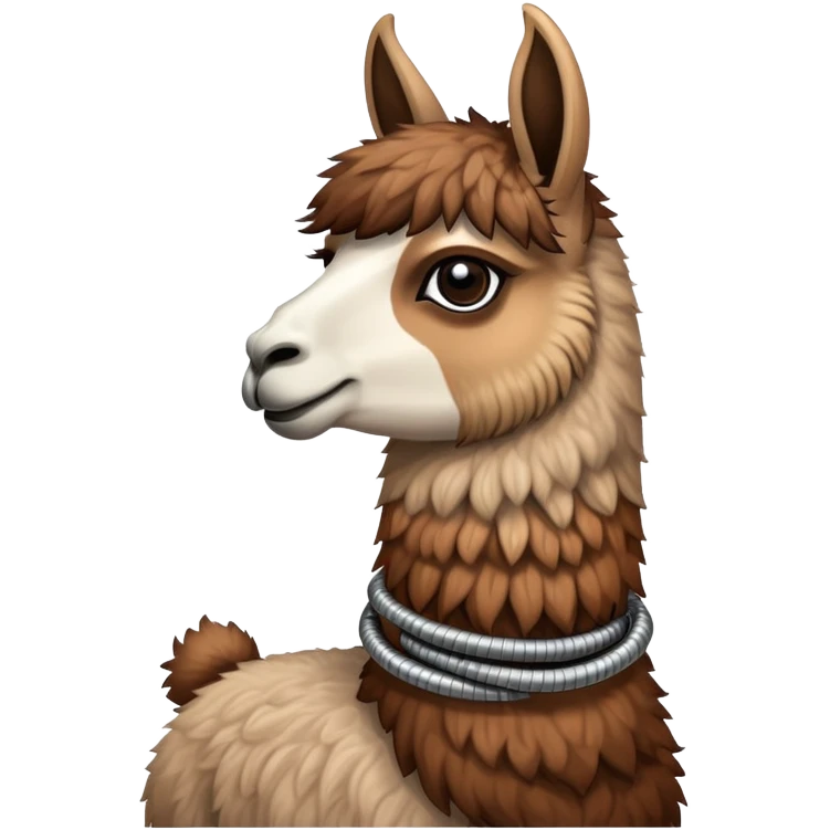 llama with a steel resilient coil around the neck emoji