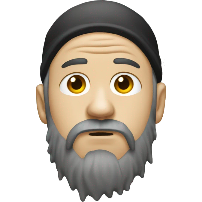 eminem with beard head with a sad face emoji