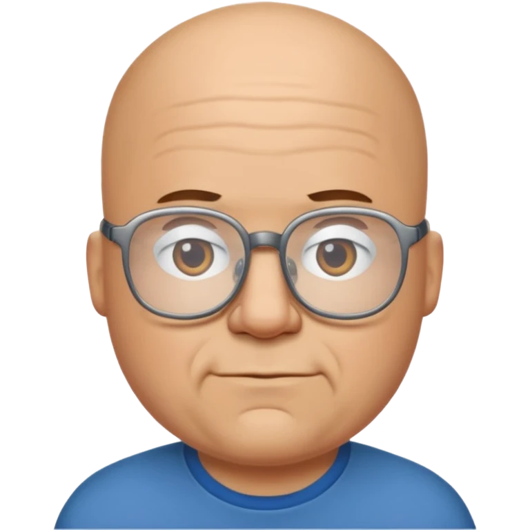 a big bald guy with glasses names lester griel emoji