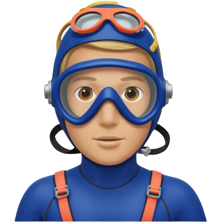 Diver + blue wetsuit,Coral Diver. emoji