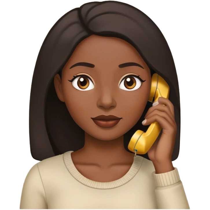 Black woman on phone  emoji