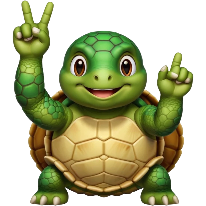 Turtle giving the middle finger emoji