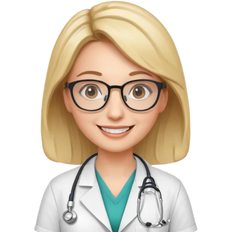 gözlüklü doktor kadın emoji