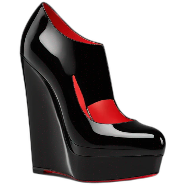 WEDGE heel LOUBOUTIN black PATENT emoji