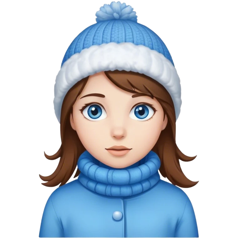 Mädchen jung, braune Haare und blaue Augen, ganzer Körper, Winterkleidung  emoji