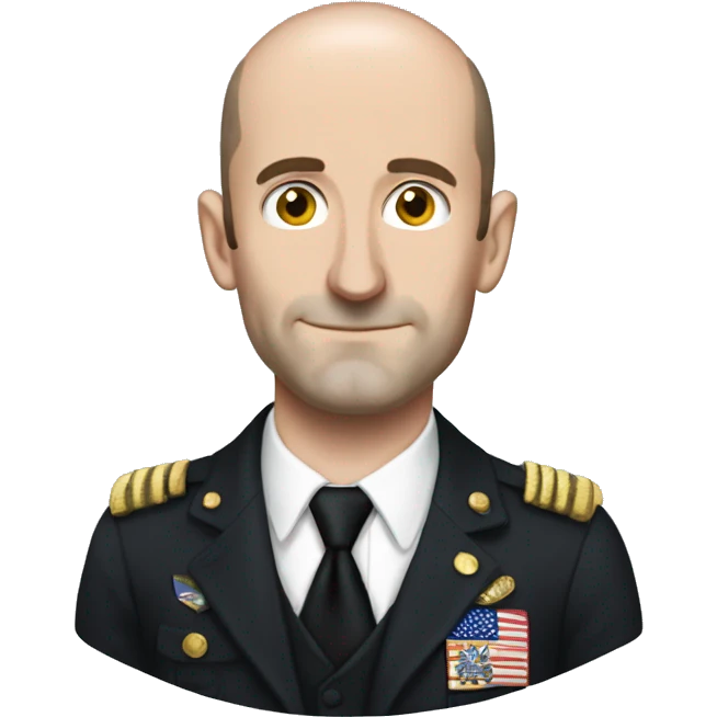 whitehouse aid Stephen Miller with small mustache, bald on top with darker hair emoji