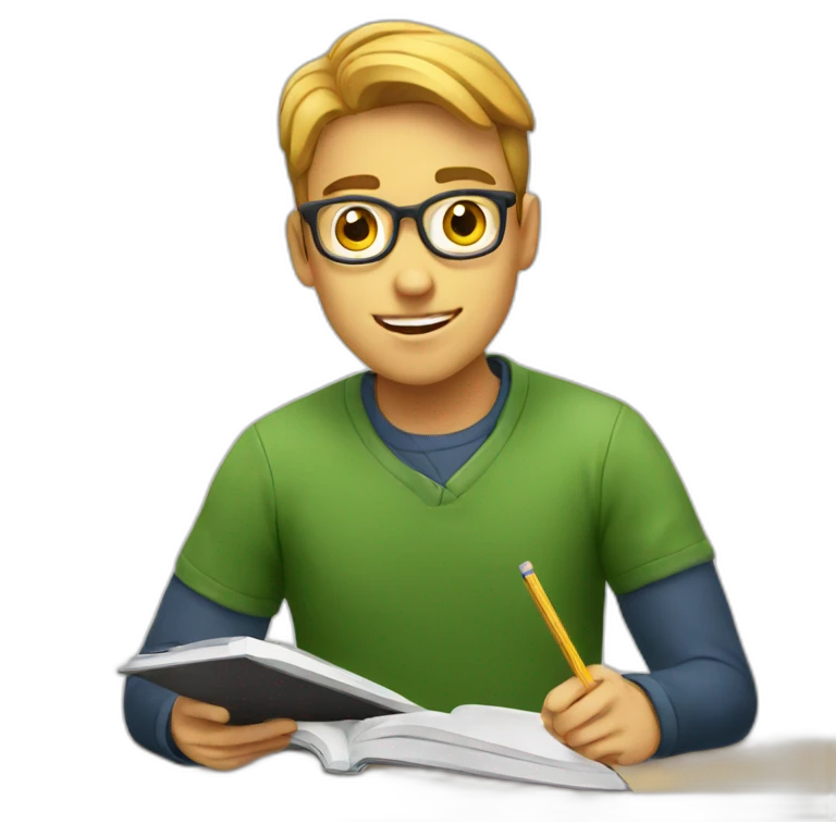 student is studying emoji