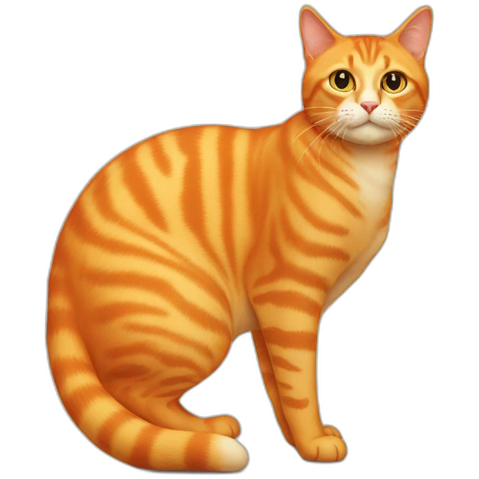 Orange standing cat original android emoji