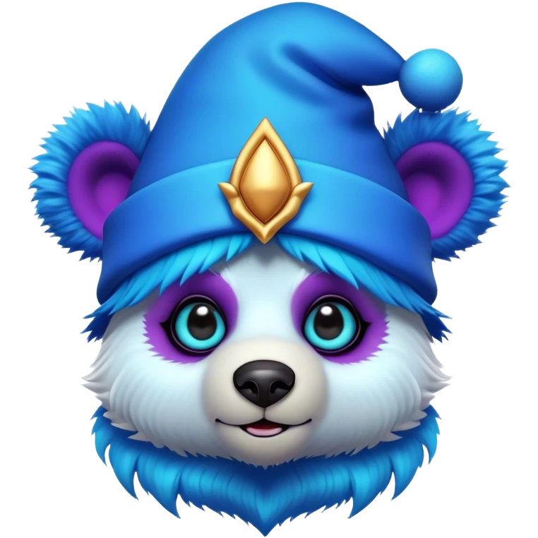 3D, adorable little Pixar style blue neon punk bear wearing a jester hat, ultra detailed, each lash, eye, and strand of fur is shown in stunning detail as though captured in a timeless photograph, rich textures, visually rich, so lifelike it feels like it could leap off the page at any moment emoji
