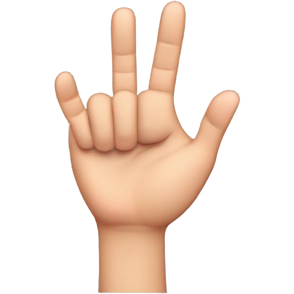 hand with 3 fingers up(thumb, index and pinky) and 2 fingers down(middle, ring) emoji