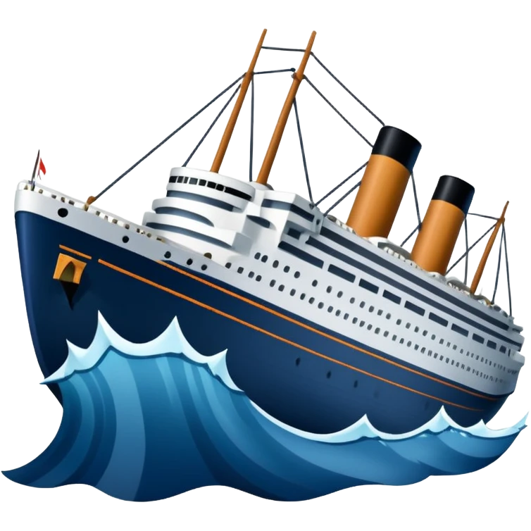 Make the Titanic sinking in the front In splits In the middle emoji