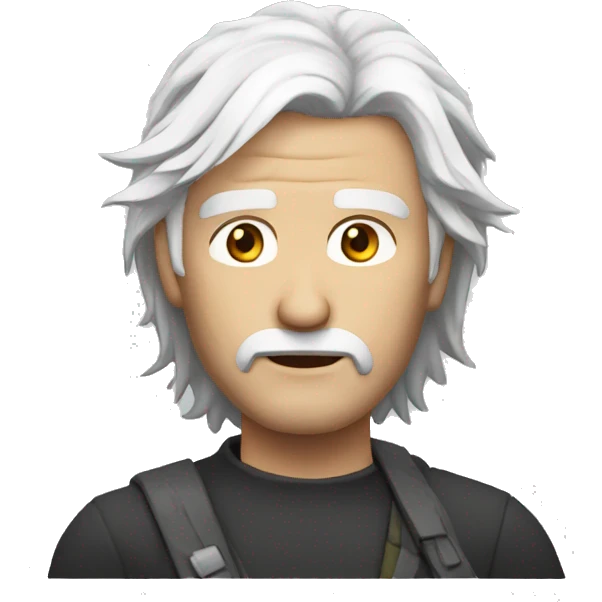 man face white hair, apocaliptic game emoji