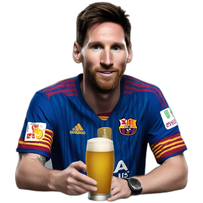 Messi con una cerveza emoji