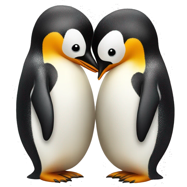 Penguins kissing emoji