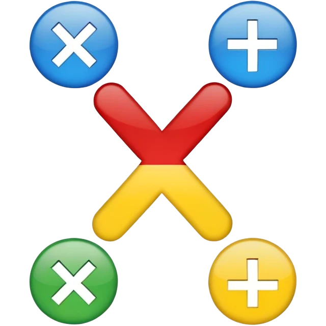plus symbol, minus symbol, multiplication symbol, division symbol emoji