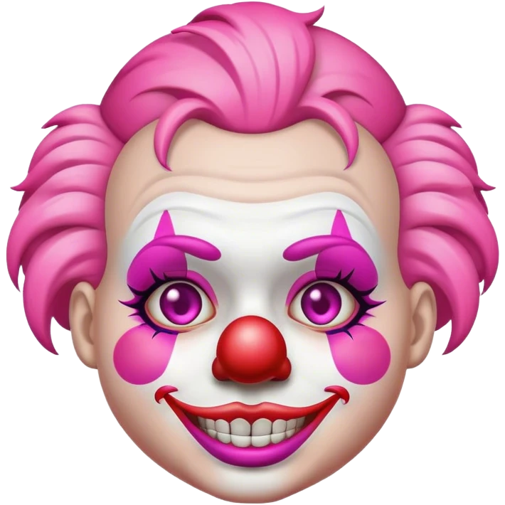 Clown emoji with pink makeup  emoji