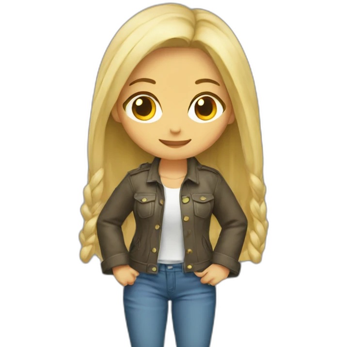 Blonde girl jacket tied around hips emoji
