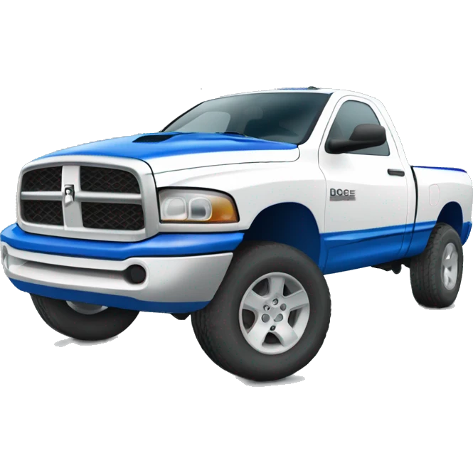 Dodge ram 2nd gen white faded to blue emoji