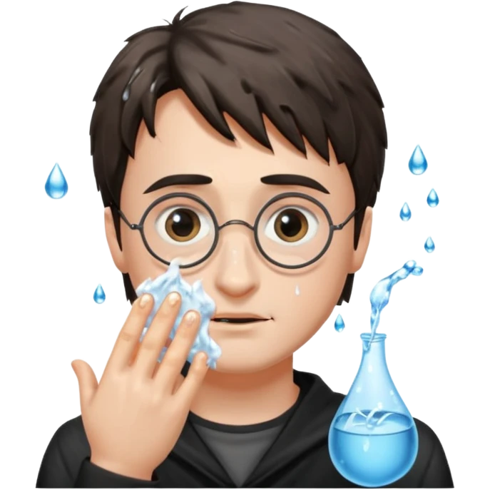 harry potter is washing his face emoji